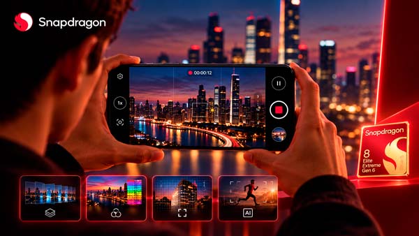Snapdragon 8 Elite Extreme Gen 6 procesando fotografía y vídeo 8K con inteligencia artificial