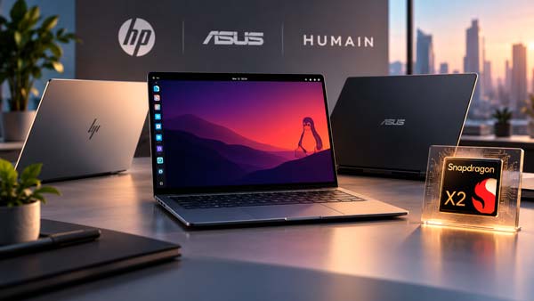 Portátil con Snapdragon X2 como plataforma para futuros equipos Linux de HP, ASUS y otros fabricantes