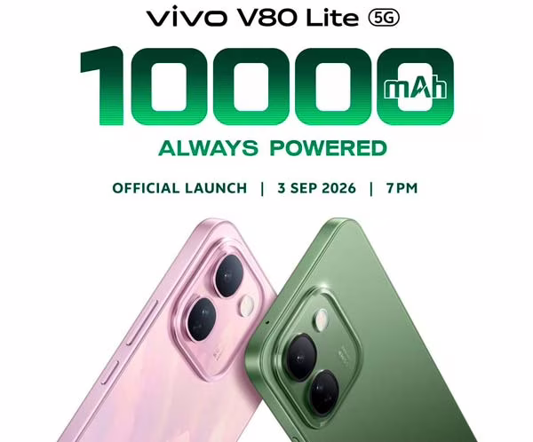 vivo V80 Lite 5G con batería BlueVolt de 10.000 mAh y grosor de 8,59 mm