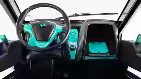 diseño interior del microcoche eléctrico Neno