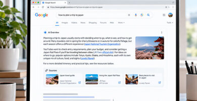 Google Search mostrando una respuesta con IA y enlaces visibles a páginas web