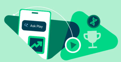 Imagen oficial de Google Play mostrando sus nuevas funciones de inteligencia artificial y descubrimiento
