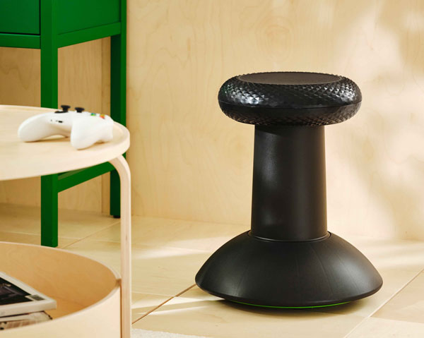 Taburete gaming IKEA Xbox YXSTABY inspirado en el stick analógico del mando