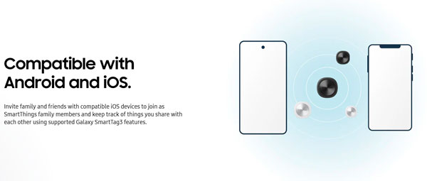 Samsung Galaxy SmartTag3 compatible con dispositivos Galaxy y iPhone mediante SmartThings Find