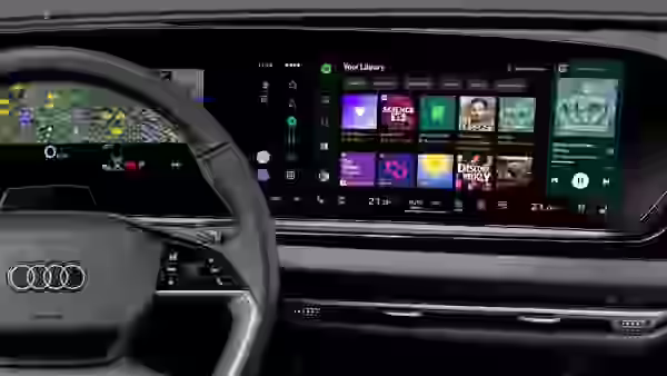Aplicación nativa de Spotify en el sistema MMI de un Audi compatible