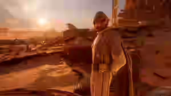 Vehículos de Star Wars Galactic Racer compitiendo en una pista de Ando Prime