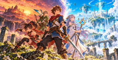 Tales of Eternia Remastered con sus protagonistas en el arte oficial del juego